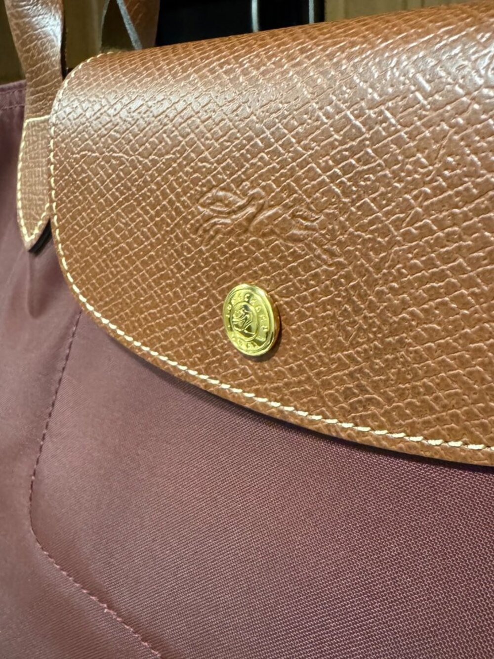 Burgundy Longchamp Le Pliage Large - Picture 8 of 10